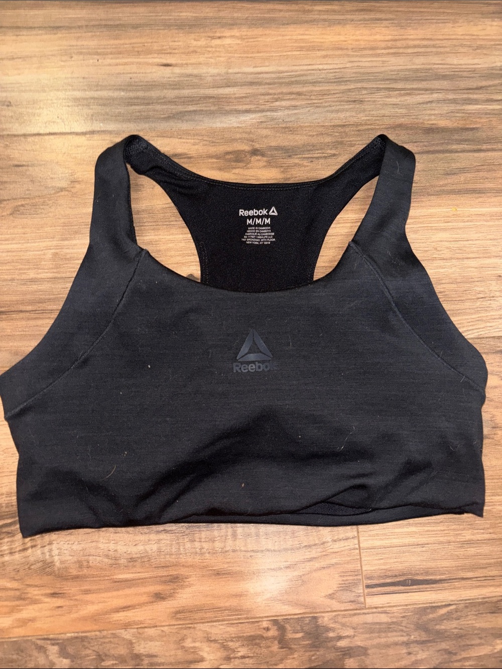 Reebok Black Racerback Sports Bra with Logo
